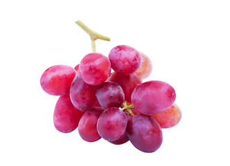 Fresh red grape isolated on white background with clipping path.