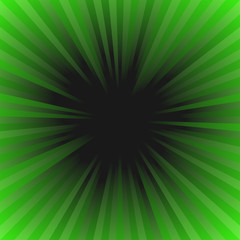 Green dynamic ray burst background - abstract gradient vector design from radial stripes