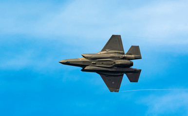F35 Lightning Demo Team appearance the show aircrafts at Bari (ITALY) Airshow on the feast of St. Nicholas May 8, 2019