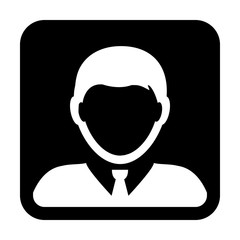 Worker icon vector male user person profile avatar symbol for business in flat color glyph pictogram sign illustration