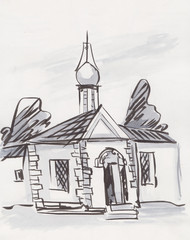 instant sketch, monastery
