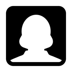 Woman icon vector user person profile avatar symbol circle in flat color glyph pictogram sign illustration