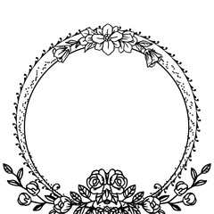 Vector illustration various drawing of flower frame for greeting card
