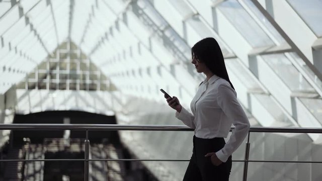 nice manager girl texts messages and has work even during break