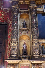 Fototapeta na wymiar Ornate decor at Santa Clara church (constructed in 1647), Bogota, Colombia