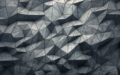 Abstract faceted geometric concrete background. 3d rendering - obrazy, fototapety, plakaty