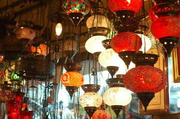 colorful lantern in grand bazaar istanbul Turkey