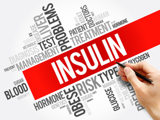 Insulin word cloud collage