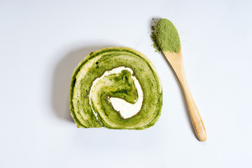 matcha green tea roll cake