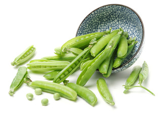 Fresh peas isolated on white background 