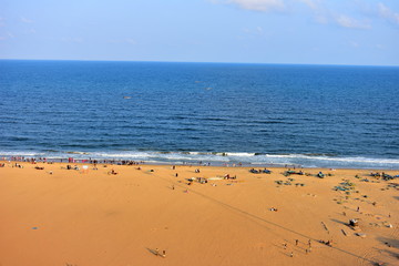 Chennai, Tamilnadu, India: January 26, 2019 - Beach View from the Marina Lighthouse