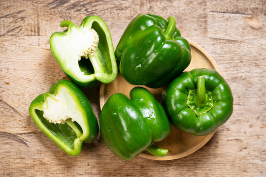 fresh green bell peppers