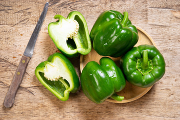fresh green bell peppers