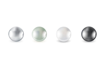 beautiful set with pearls.isolated objects.vector