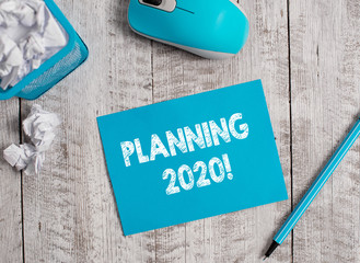 Handwriting text Planning 2020. Conceptual photo process of making plans for something next year