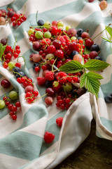 Colorful summer berry mix, food