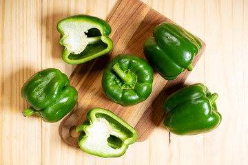 fresh green bell peppers