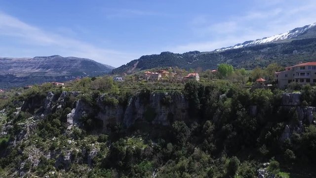 Aerial view of the village of Lassa, Mount Lebanon