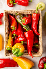 Red and yellow paprika crop