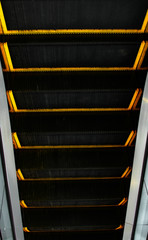 abstract aluminum construction with yellow stripes