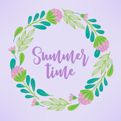 Jungle wreath with protea, leaves and flowers