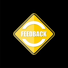 Obraz premium Feedback yellow web icon on black background