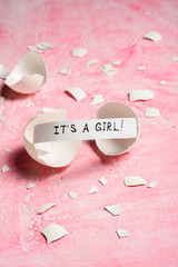 Baby shower concept. Girl, pink