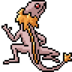 vector pixel art lizard monster