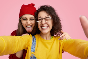 Best friends taking selfie together