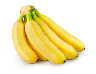 Fototapeta na wymiar Bunch of fresh bananas isolated on white background. 