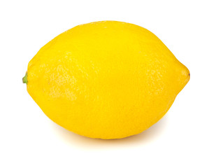 One fresh lemon isolated on white background. 