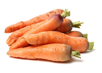 Fresh carrot on a white background