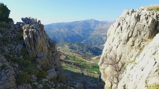 Aerial view of the village of Lassa, Mount Lebanon