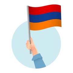 armenia flag in hand icon