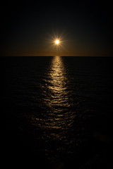 A beautiful sunset in the North Sea near Norway