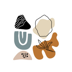 Modern abstract shapes vector background or layout. Pastel scandinavian colors palette