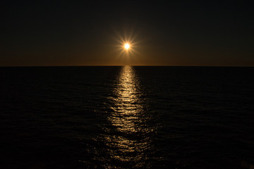 A beautiful sunset in the North Sea near Norway