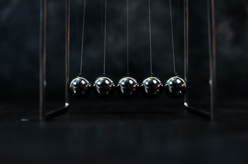 Newton cradle pendulums kinetic balls