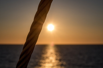 A beautiful sunset in the North Sea near Norway