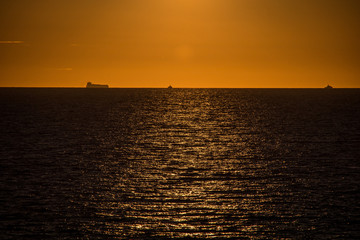 A beautiful sunset in the North Sea near Norway