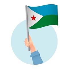 Djibouti flag in hand icon