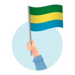 Gabon flag in hand icon