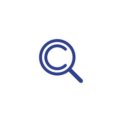 Magnifying glass for search icon vector template