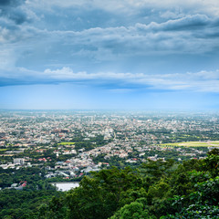 Fototapeta na wymiar doi suthep mountain top view point in rainy season , Chiang mai ,Thailand
