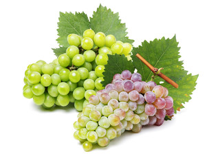 Grapes on white background 