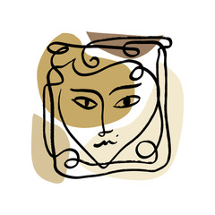 Modern ink sketch with abstract shapes. Vector Clip Art