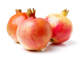 Juicy pomegranate on white background