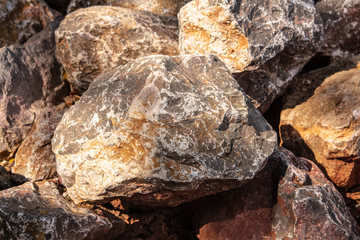 Stones for construction that needs strength, such as wall, building, house