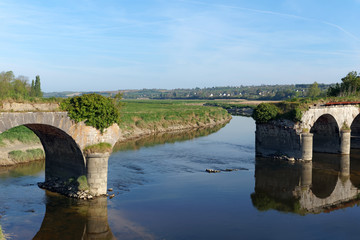 Fototapeta premium bridge on Sienne river in normandy