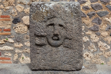 Pompeii, Italy. 04-22-2019. Statue  in antique roman house at  Pompeii, Italy.